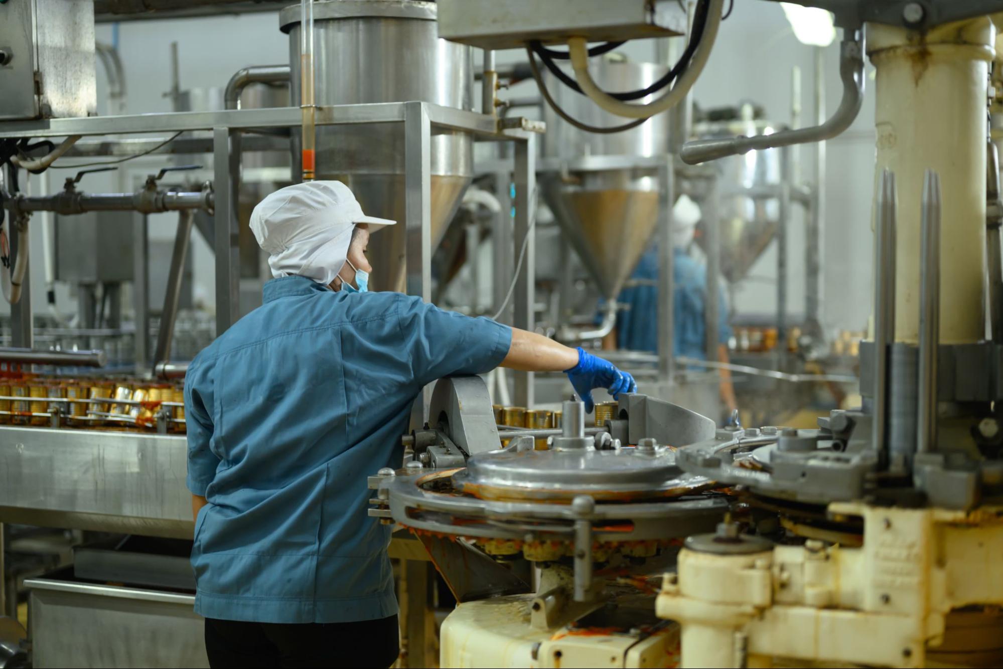 Modern food processing plant with machinery