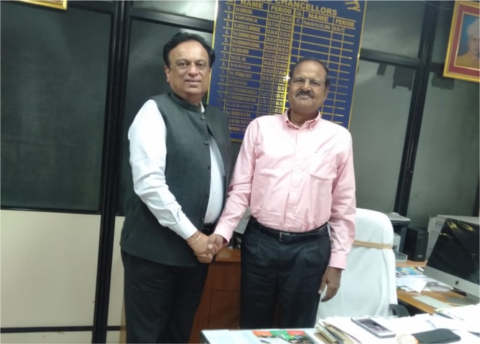 Meeting with RK Sinha, VC, Nalanda Open University 